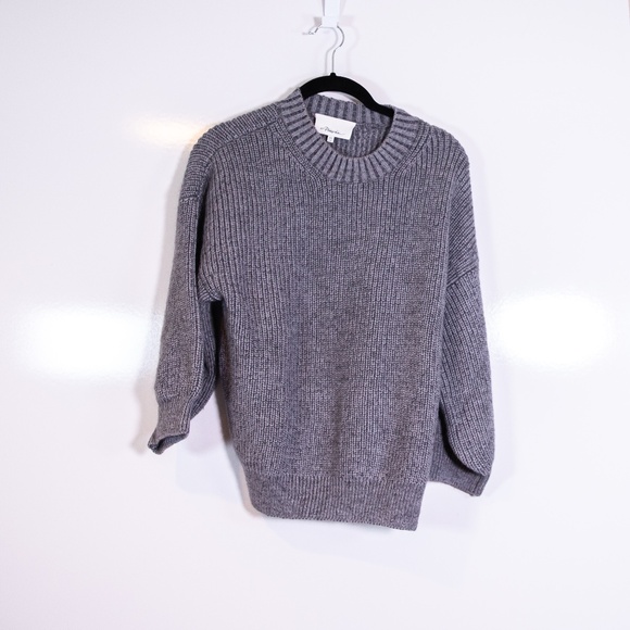 3.1 Phillip Lim Wool Mohair Blend Knit Stretch Crew Neck Boxy Pullover Sweater - Picture 1 of 4